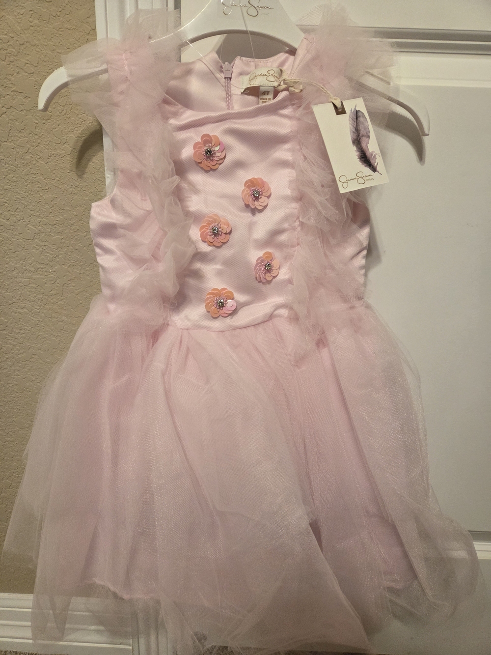 Jessica Simpson Light Pink Tulle Flower Costume Princess Dress